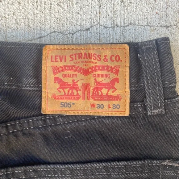 Men's Levi’s 505 30 x 30 Black Jeans Straight fit - Picture 5 of 6